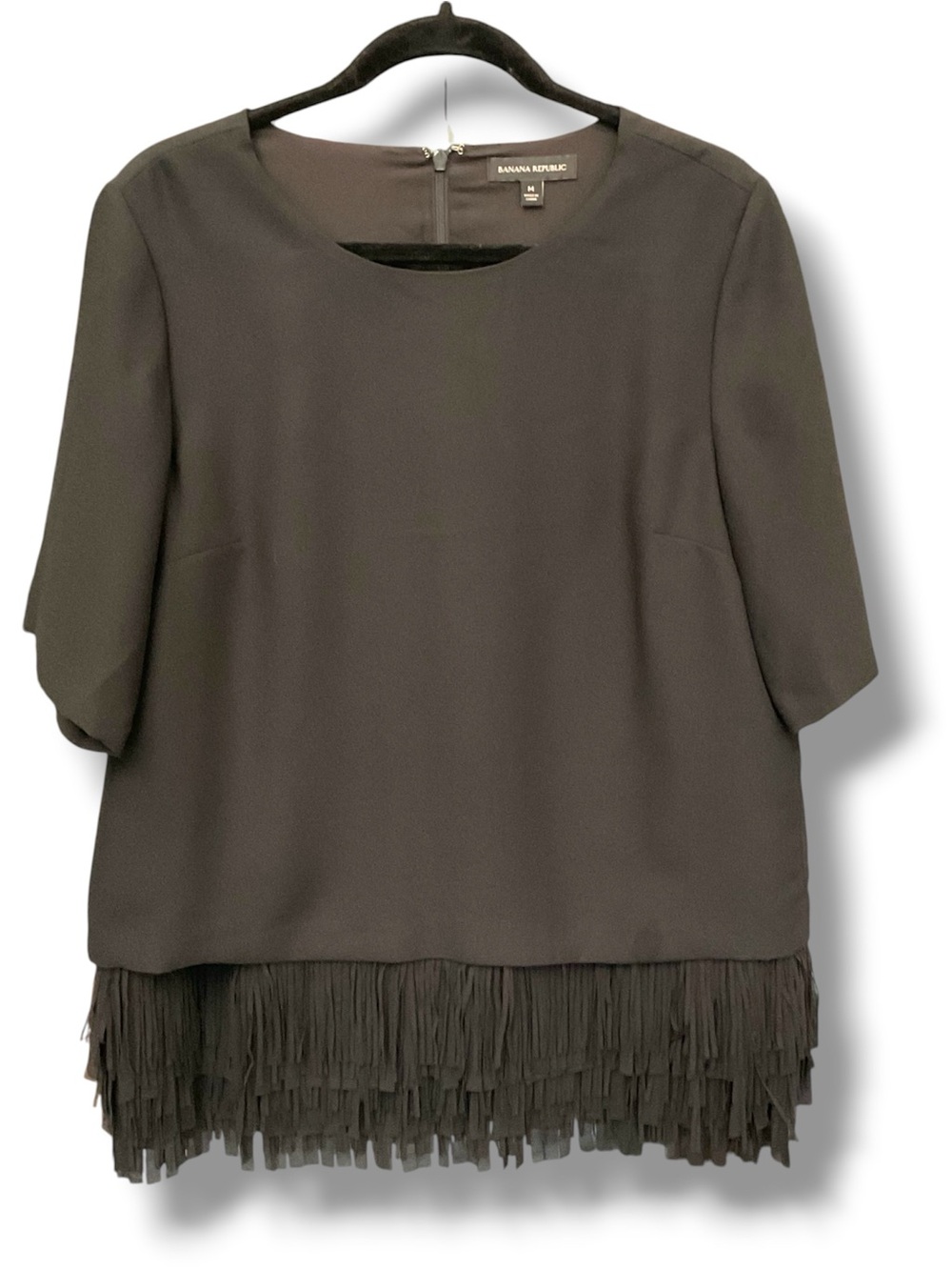 Banana Republic Black Fringe Hem Top